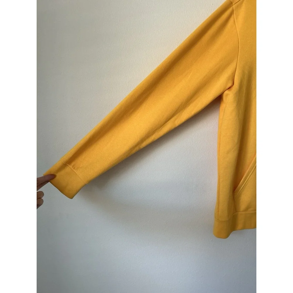 Adidas Men's Pullover Hoodie Sz M/L‎ Gold Yellow Sweatshirt Feel Cozy Fleece